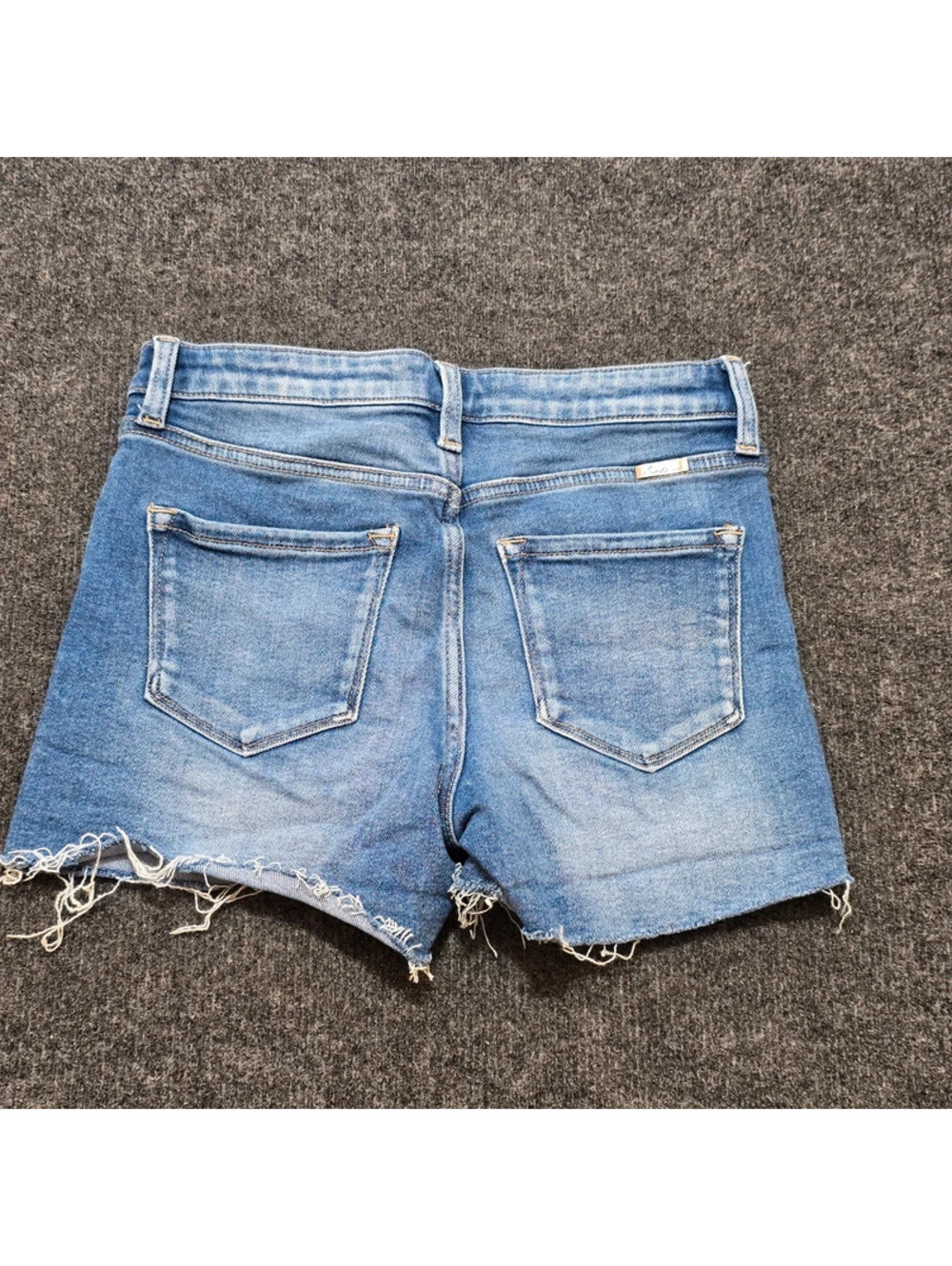 KanCan Maurices Women Denim Shorts 26 Pearl Rhinestone Cutoff Frayed High Rise